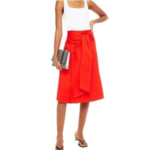 NWT Tory Burch wrap midi skirt red